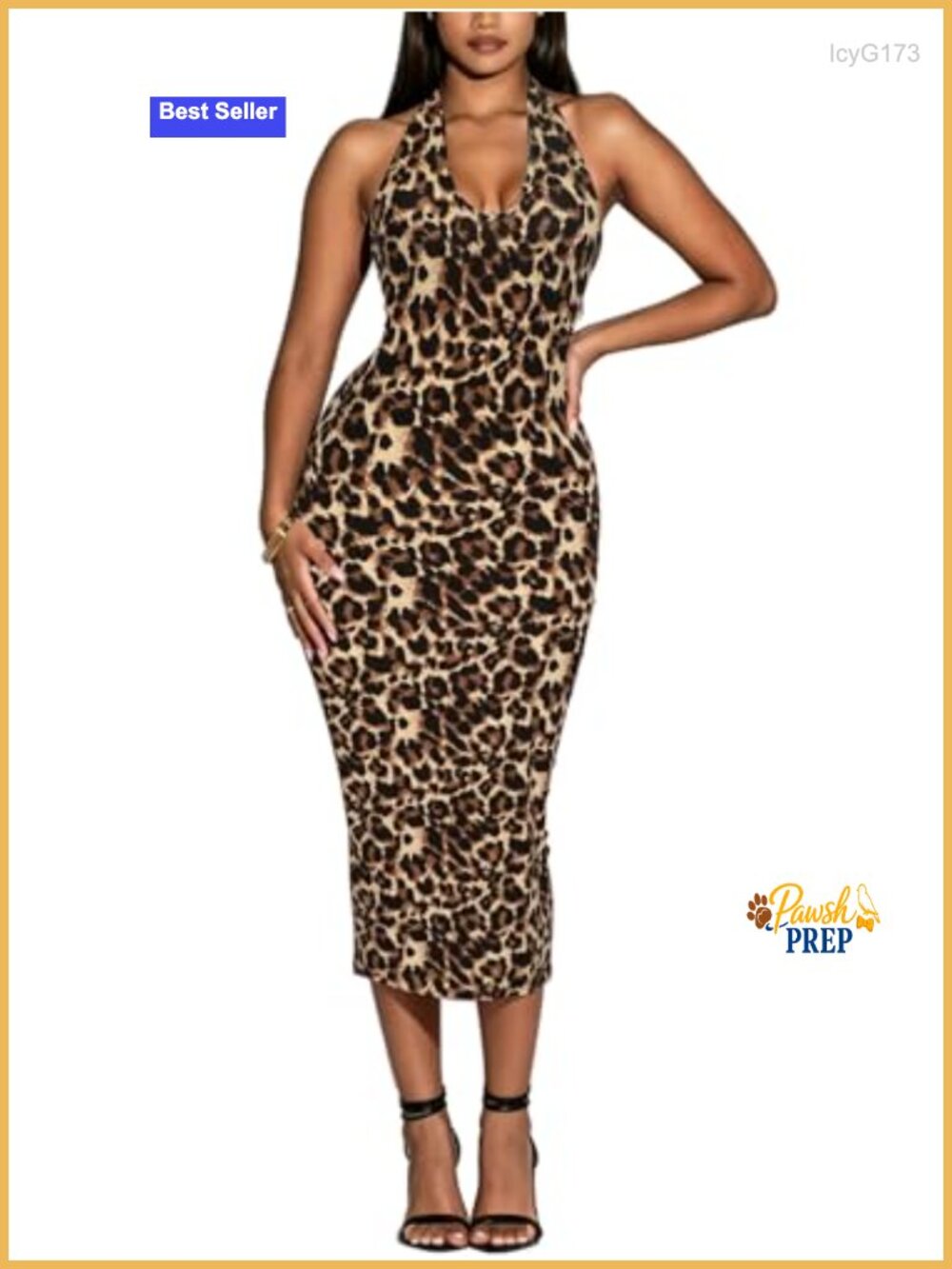 Women's Midi Halter Bodycon Dress Backless Sleeveless Stretchy Party Club Wear
